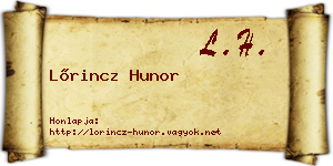 Lőrincz Hunor névjegykártya
